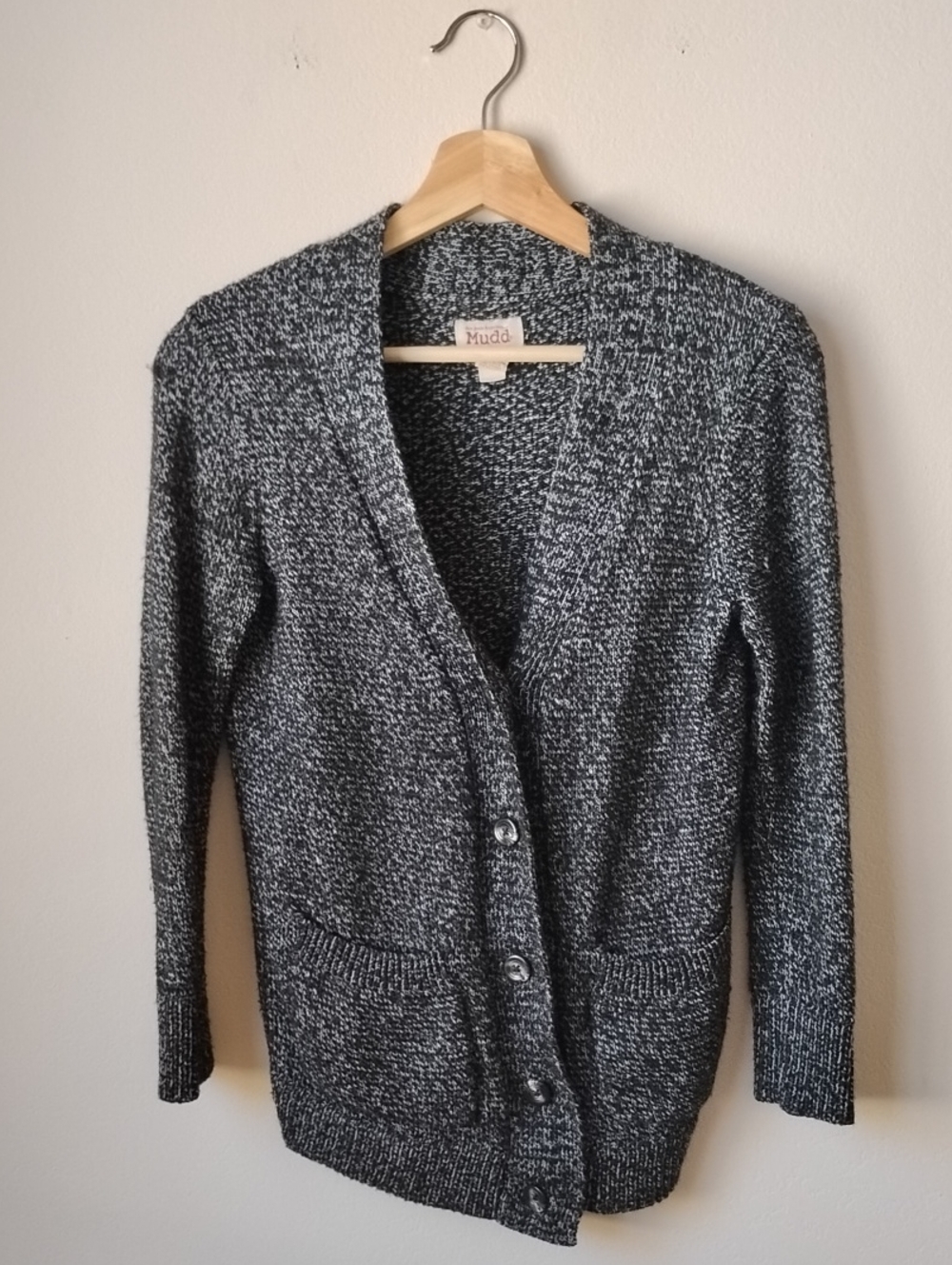 Mudd Size M 3/4 Sleeves Dark Grey Cardigan